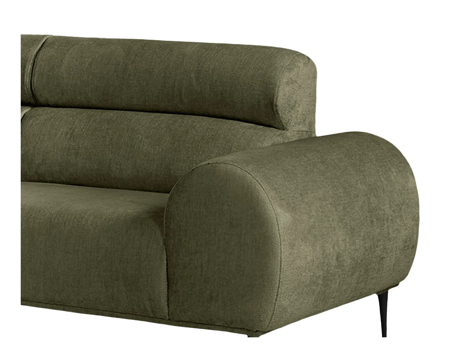 Ecksofa - Ecke links - Chenille-Stoff - Khaki - MALIADA