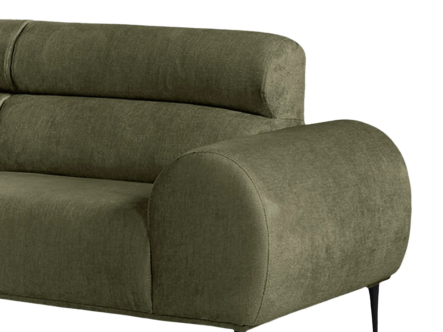 Ecksofa - Ecke links - Chenille-Stoff - Khaki - MALIADA