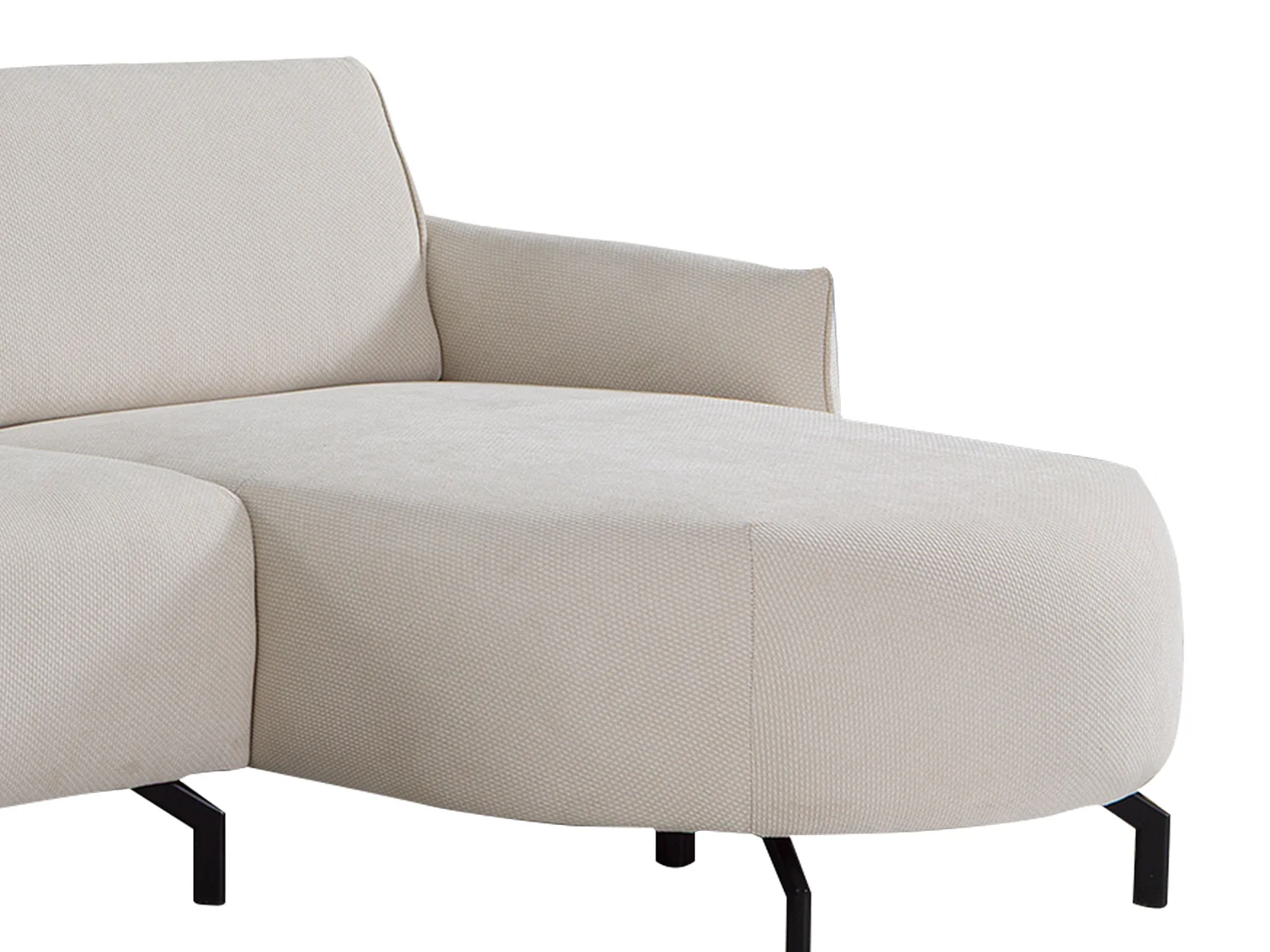 Høyre hjørnesofa i beige stoff FERIONA