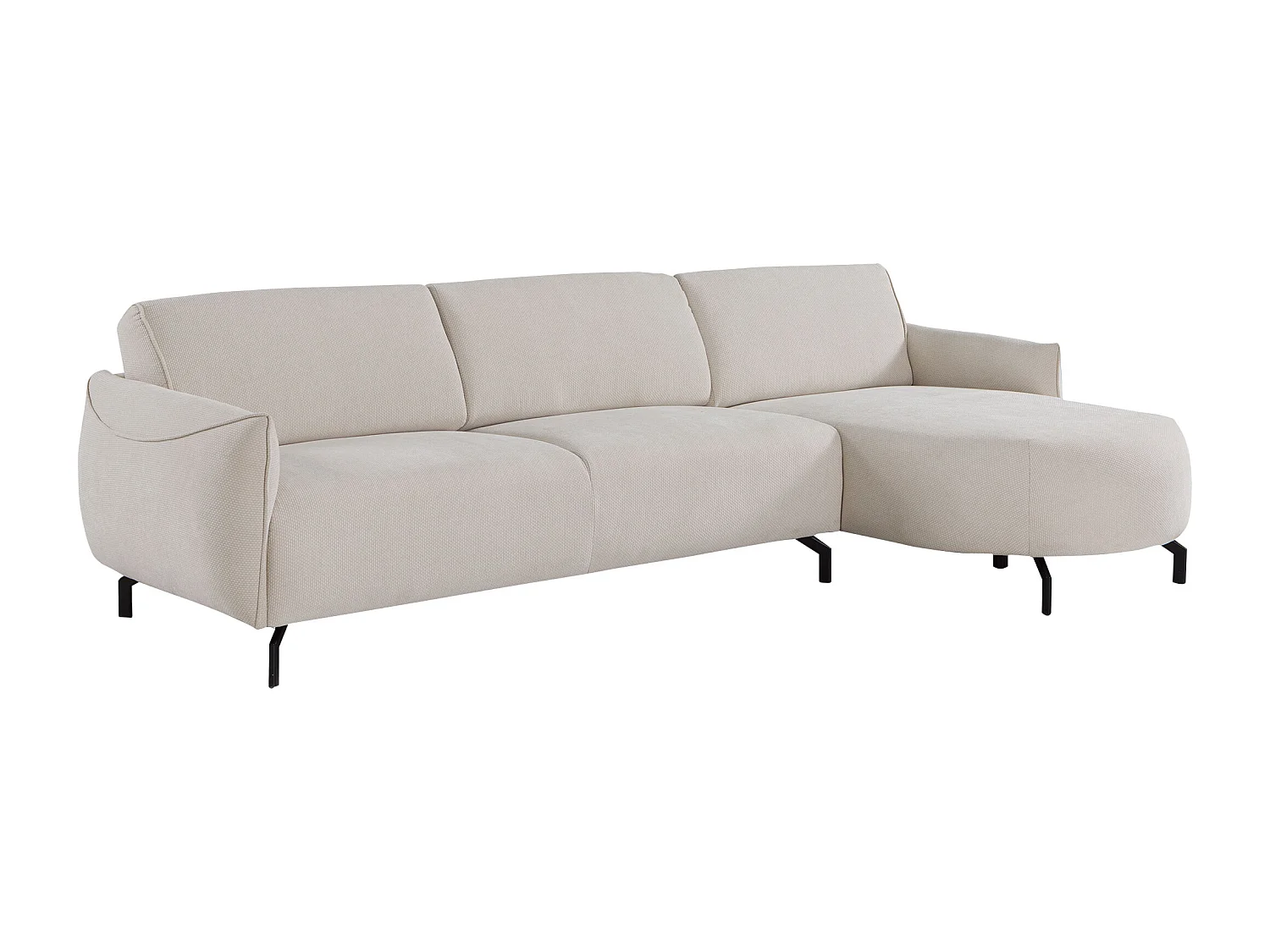 Høyre hjørnesofa i beige stoff FERIONA