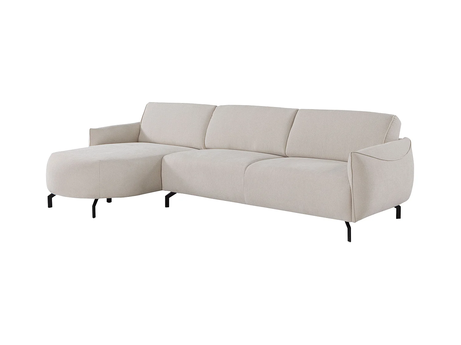 Ecksofa - Ecke links - Stoff - Beige - FERIONA