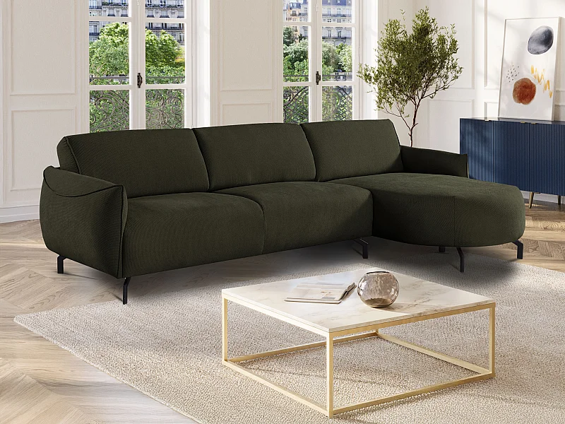 Ecksofa - Ecke rechts - Stoff - Grün - FERIONA