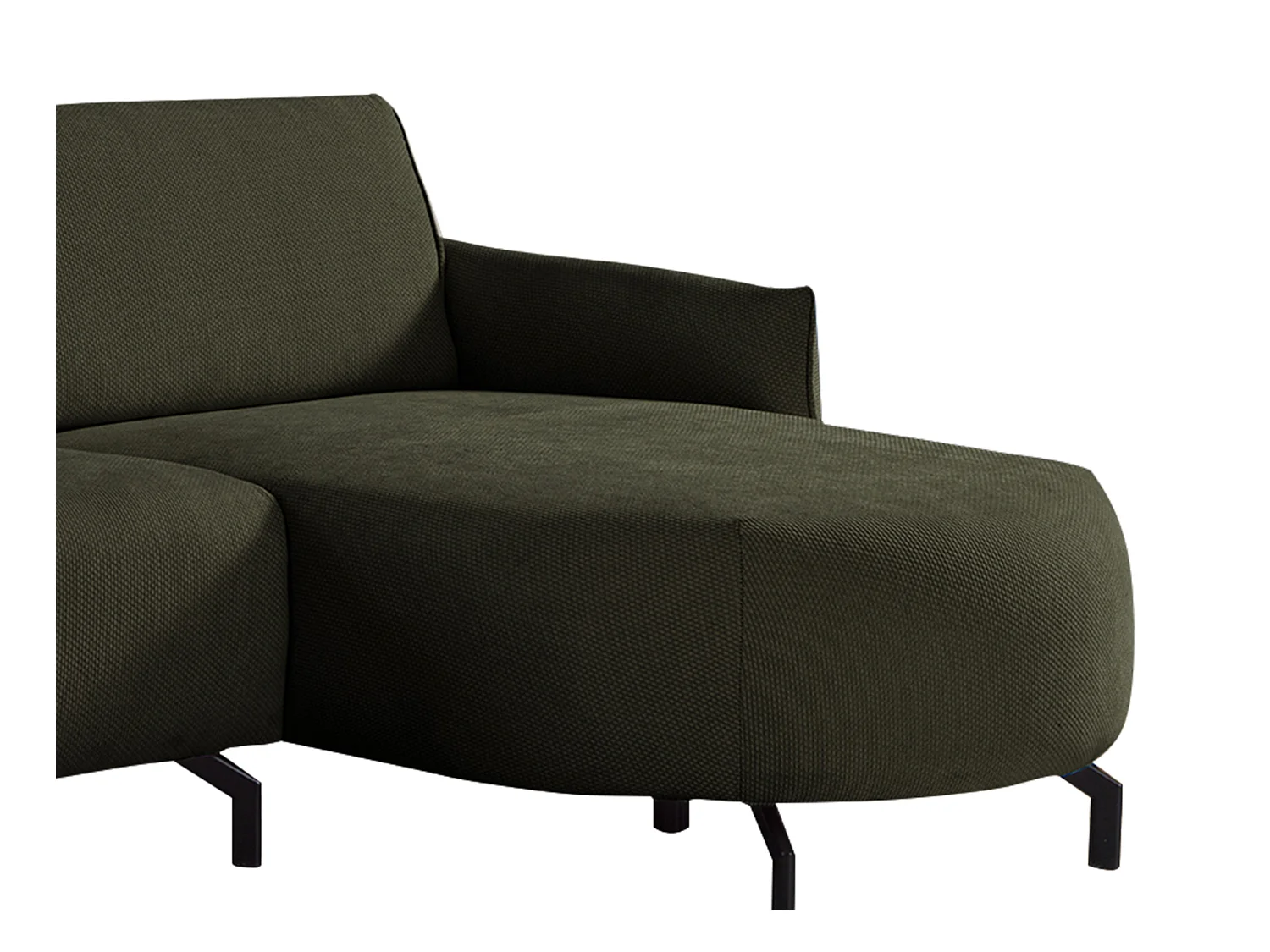 Canapé d'angle droit en tissu vert FERIONA