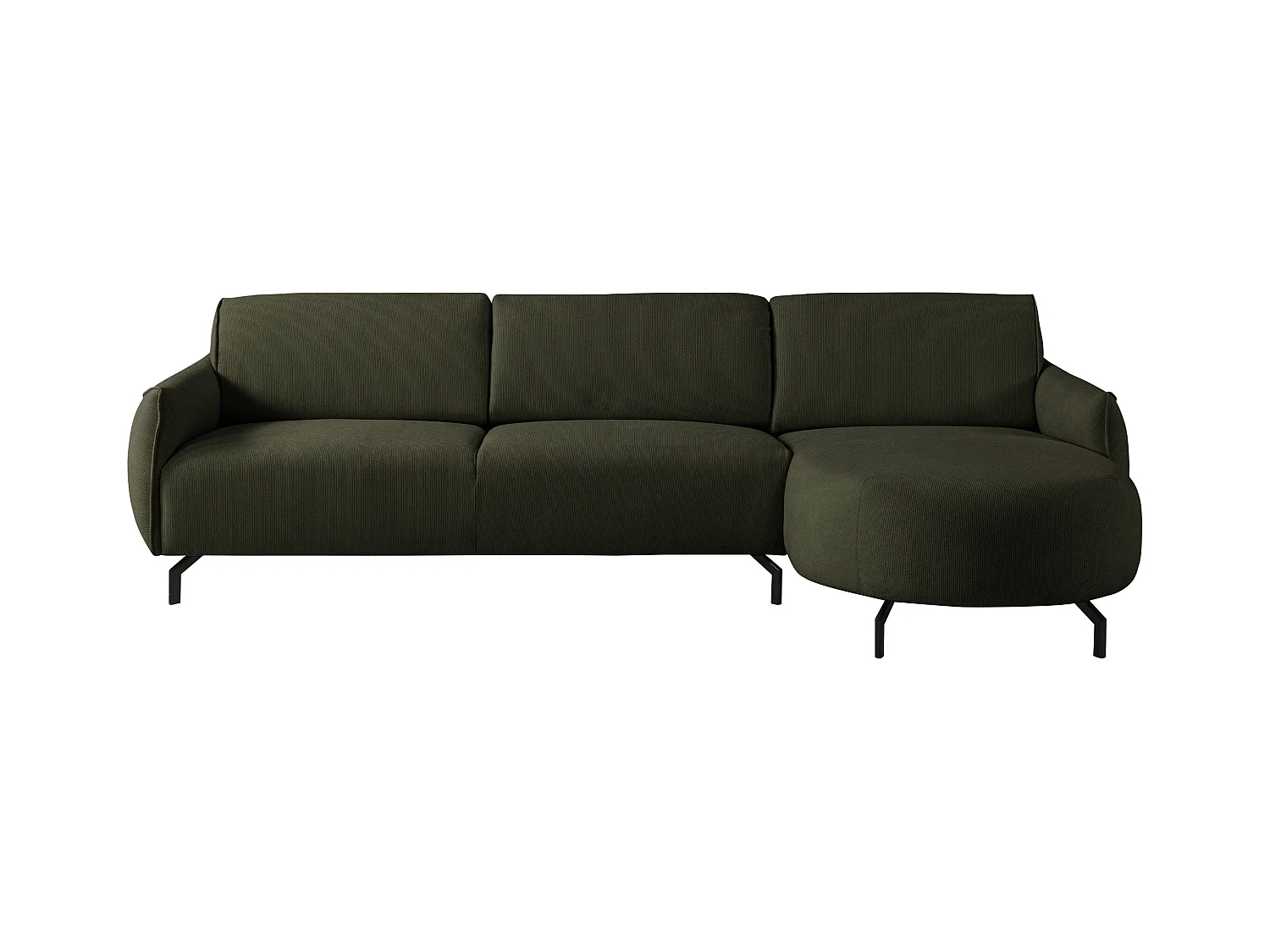Ecksofa - Ecke rechts - Stoff - Grün - FERIONA