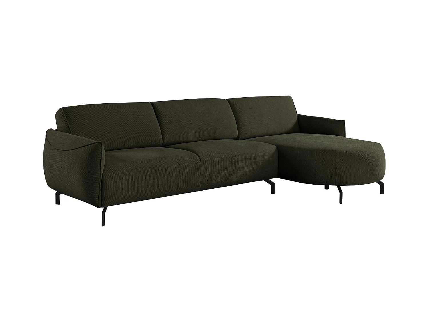 Ecksofa - Ecke rechts - Stoff - Grün - FERIONA