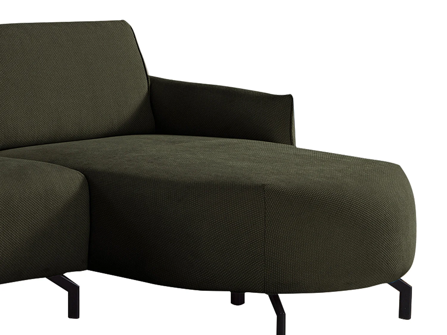 Canapé d'angle droit en tissu vert FERIONA