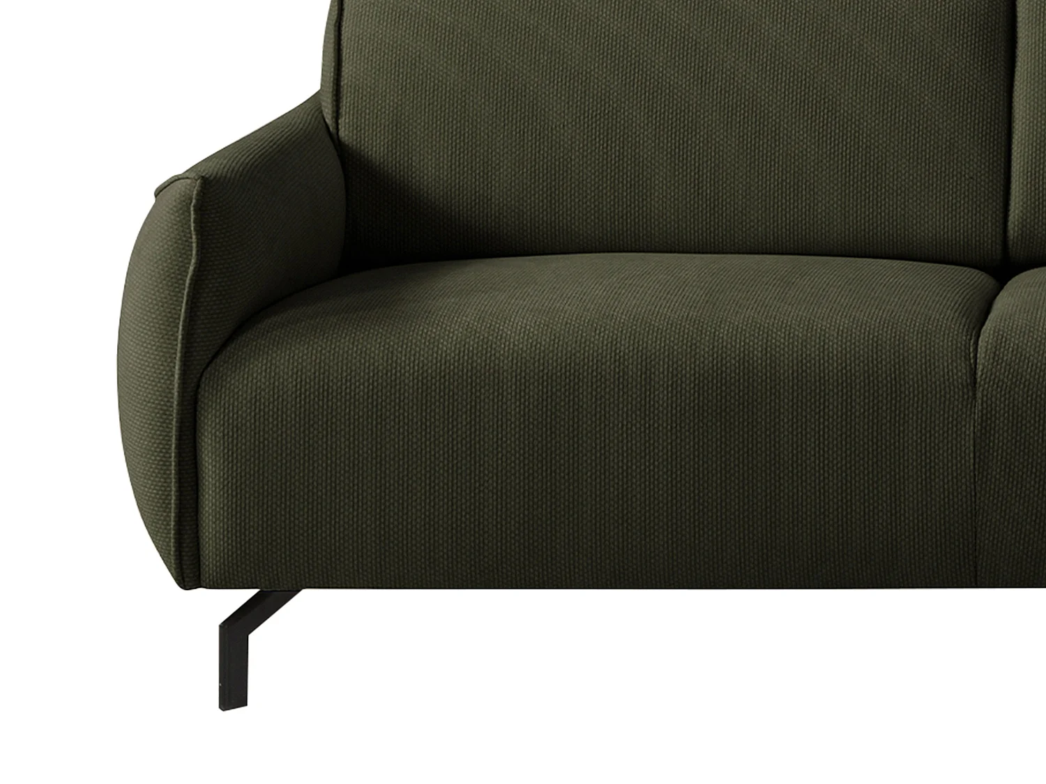 Canapé d'angle droit en tissu vert FERIONA