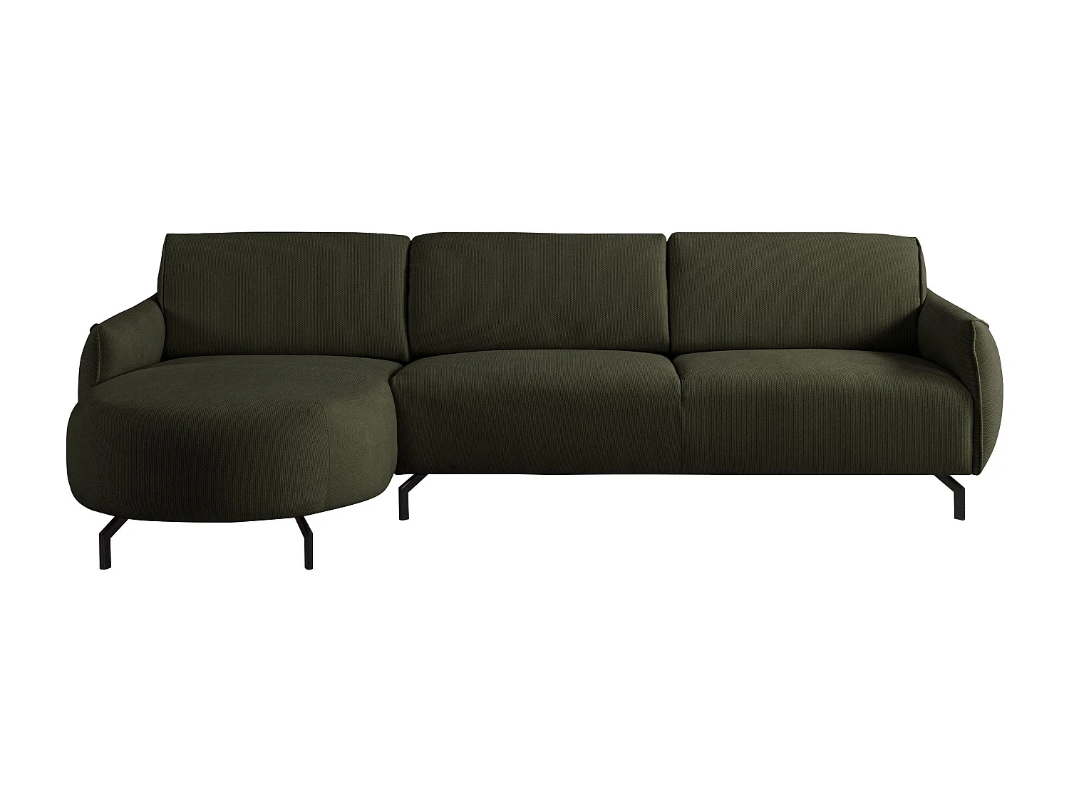 Vänstervänd hörnsofa i grönt tyg FERIONA