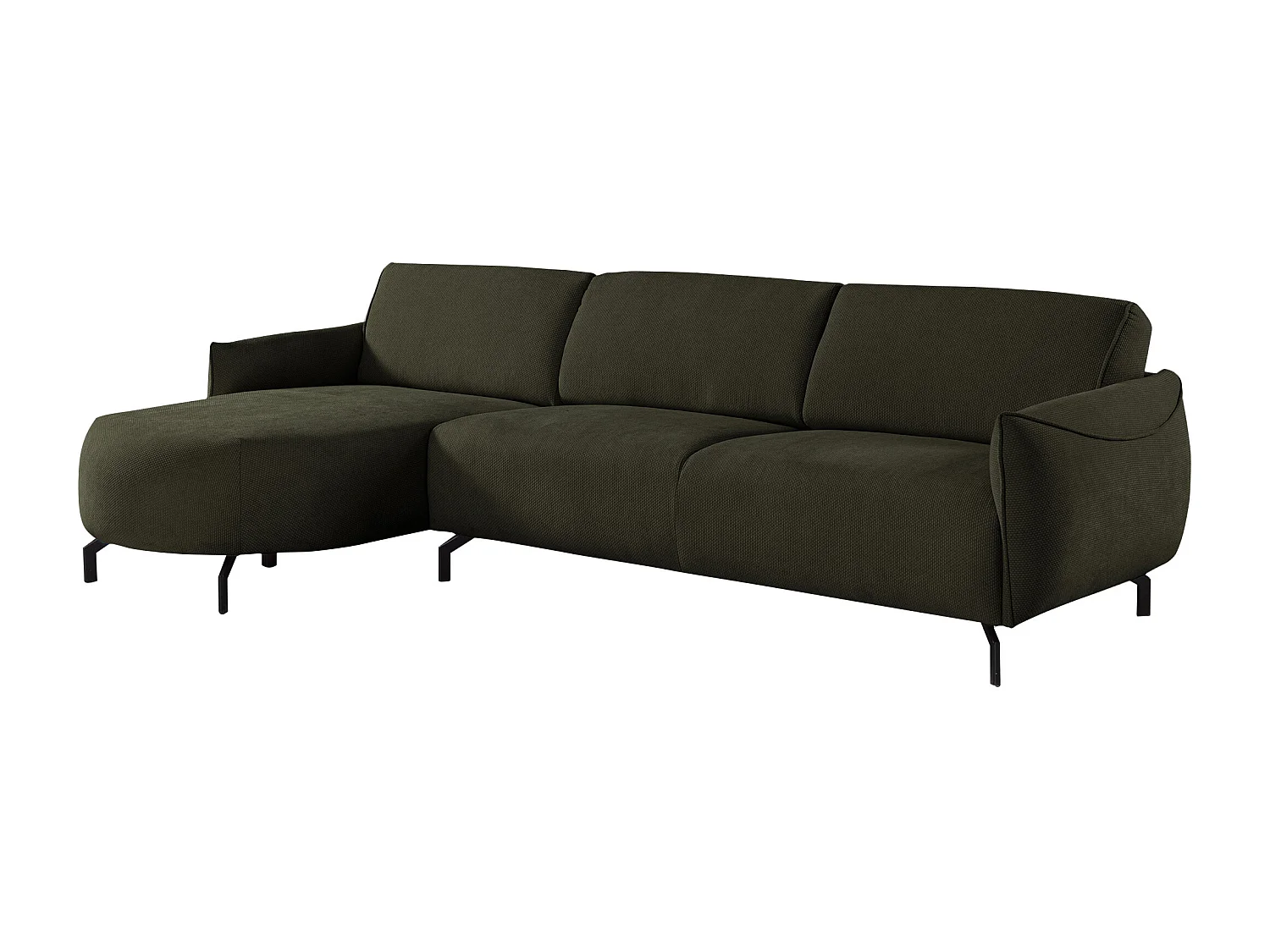 Vänstervänd hörnsofa i grönt tyg FERIONA