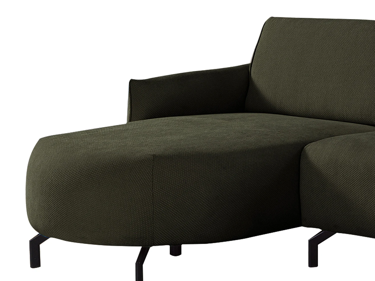 Venstrevendt hjørnesofa i grønt stof FERIONA