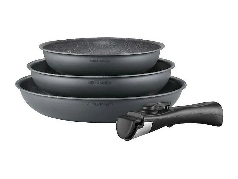 Set de 3 poêles grises mat Ø 20-24-28 cm