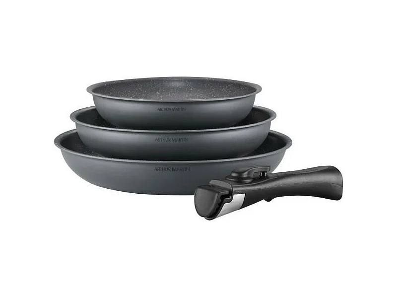 Set de 3 poêles grises mat Ø 20-24-28 cm