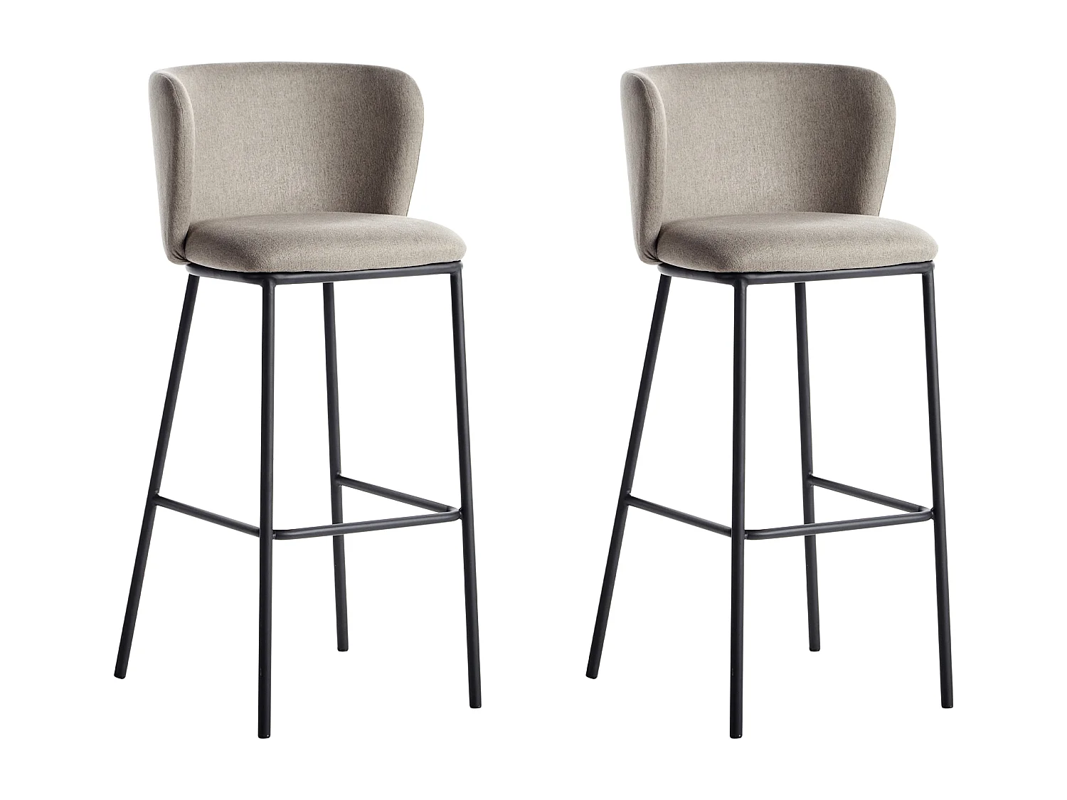 Conjunto de 2 sillas de bar MINA Gris pardo