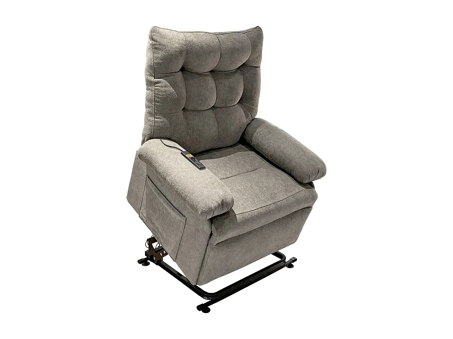 Fauteuil relax inclinable électrique relevable en tissu coloris Gris tabac -  Longueur 90 x profondeur 82 x hauteur 102 cm