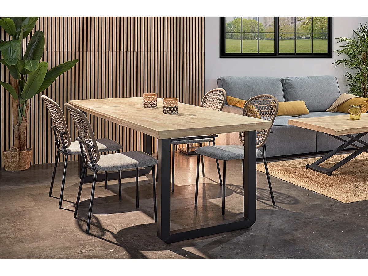 Lot des 2 panneaux décoratifs en bois coloris chêne nordique, noir - Longueur 60 x profondeur 2,2 x hauteur 120 cm