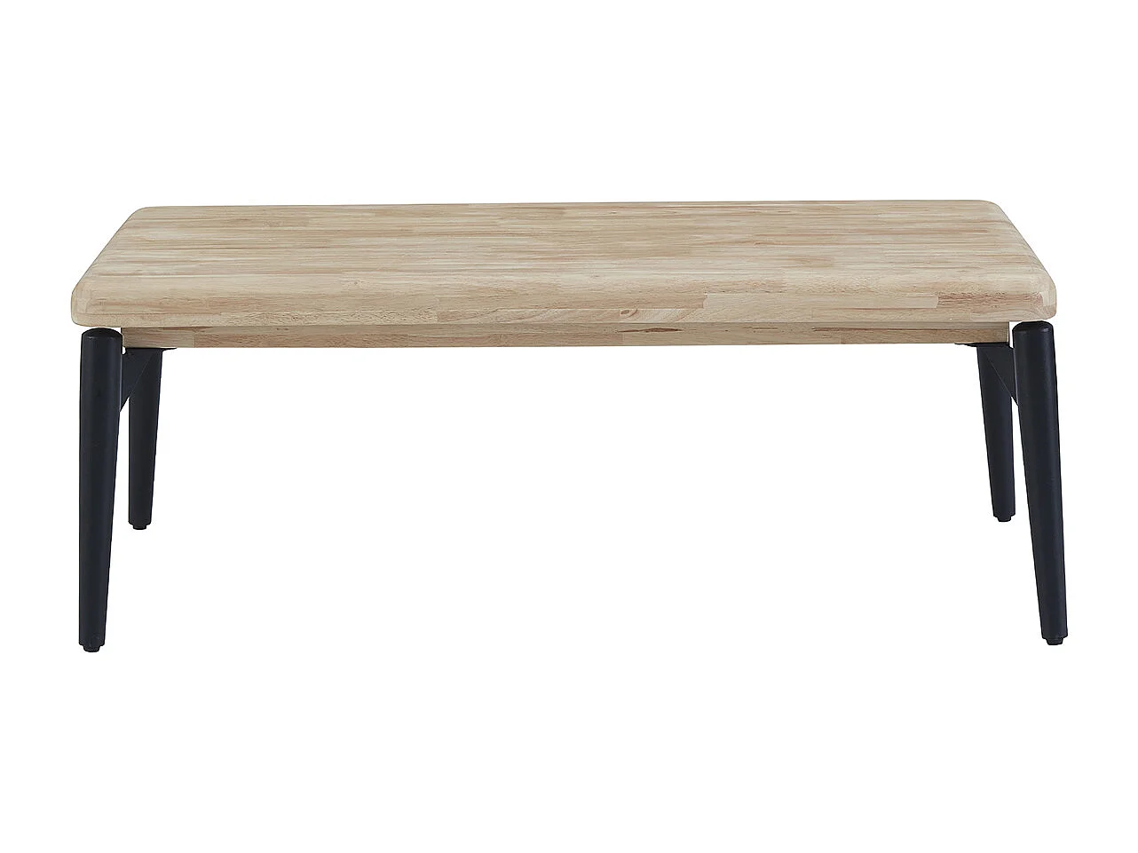 Table basse rectangulaire relevable coloris chêne nordique, pieds en métal noir -  Longueur 120 x profondeur 60 x hauteur 47-62 cm