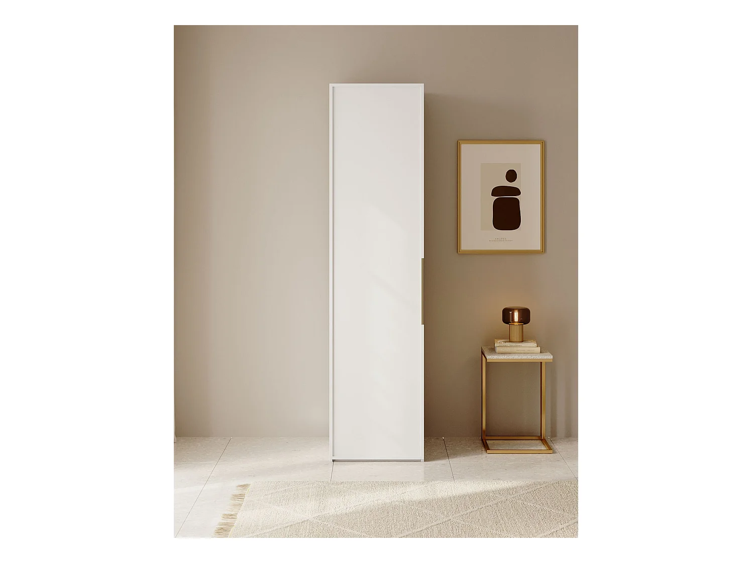 Enkeldeurskast met roede - 50 cm - wit - FRAME