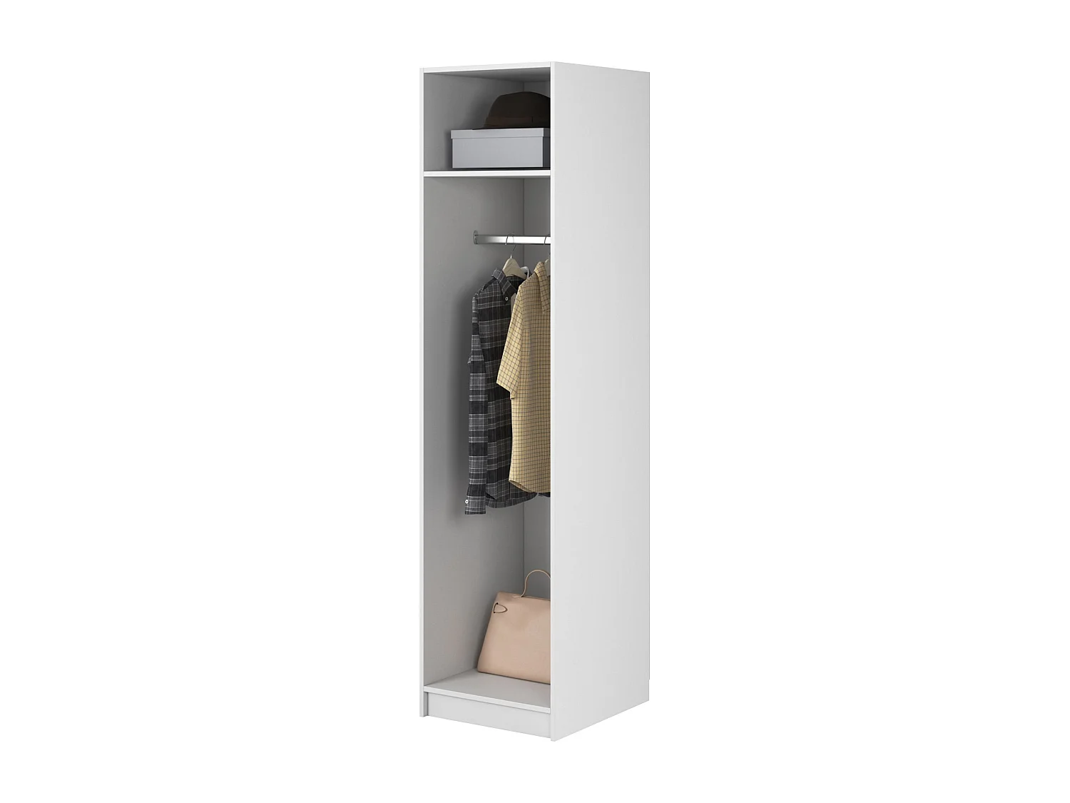 Armoire une porte avec tringle - 50 cm - blanc - FRAME