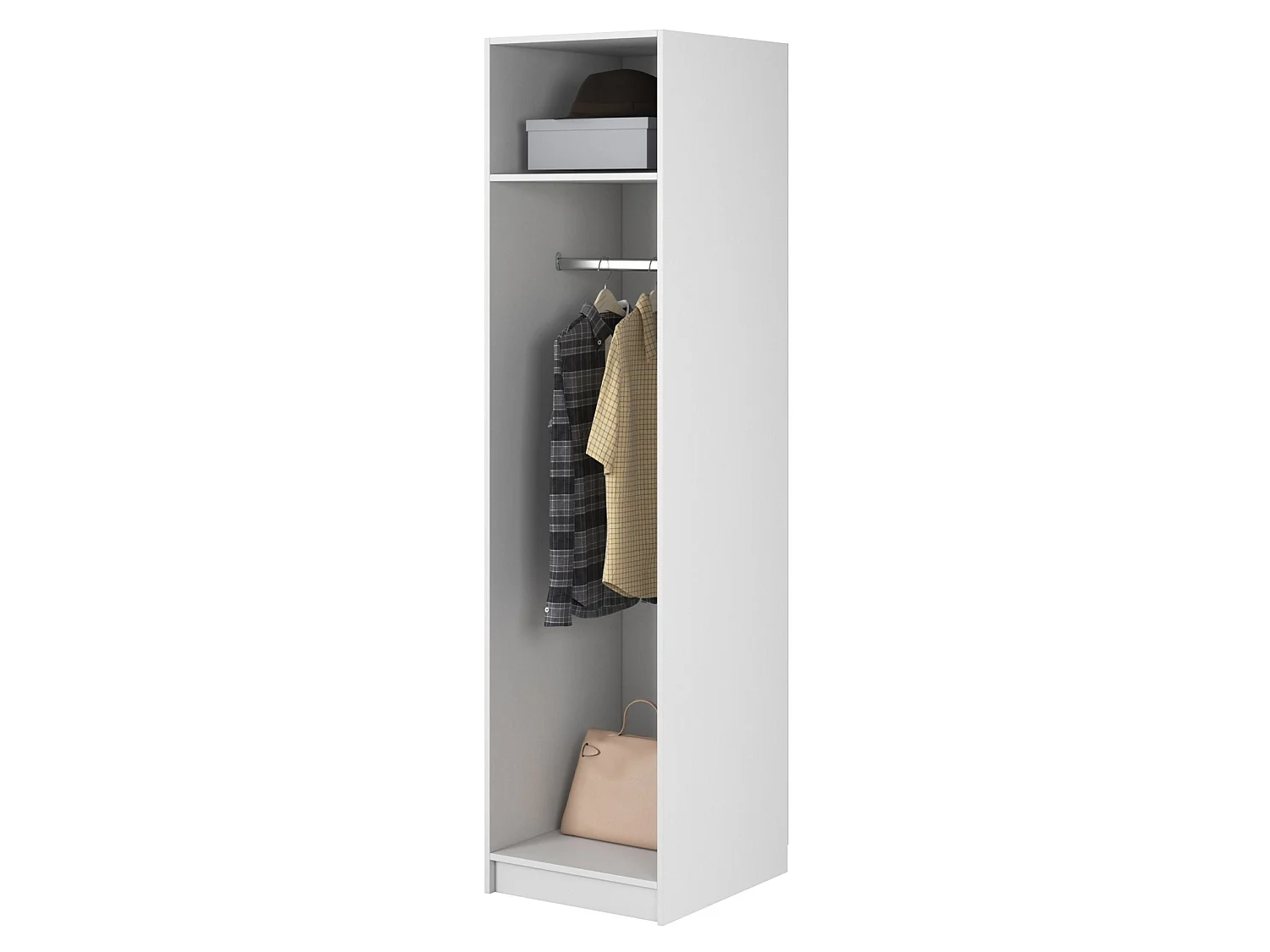 Enkeldeurskast met roede - 50 cm - wit - FRAME