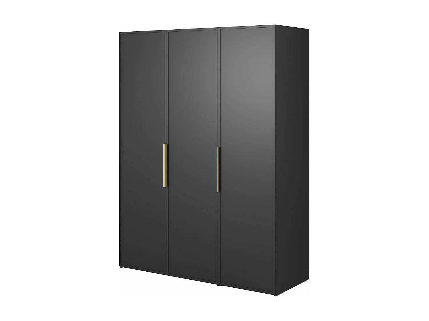 Armoire 3 portes avec deux tringles - 150 cm - noir- FRAME