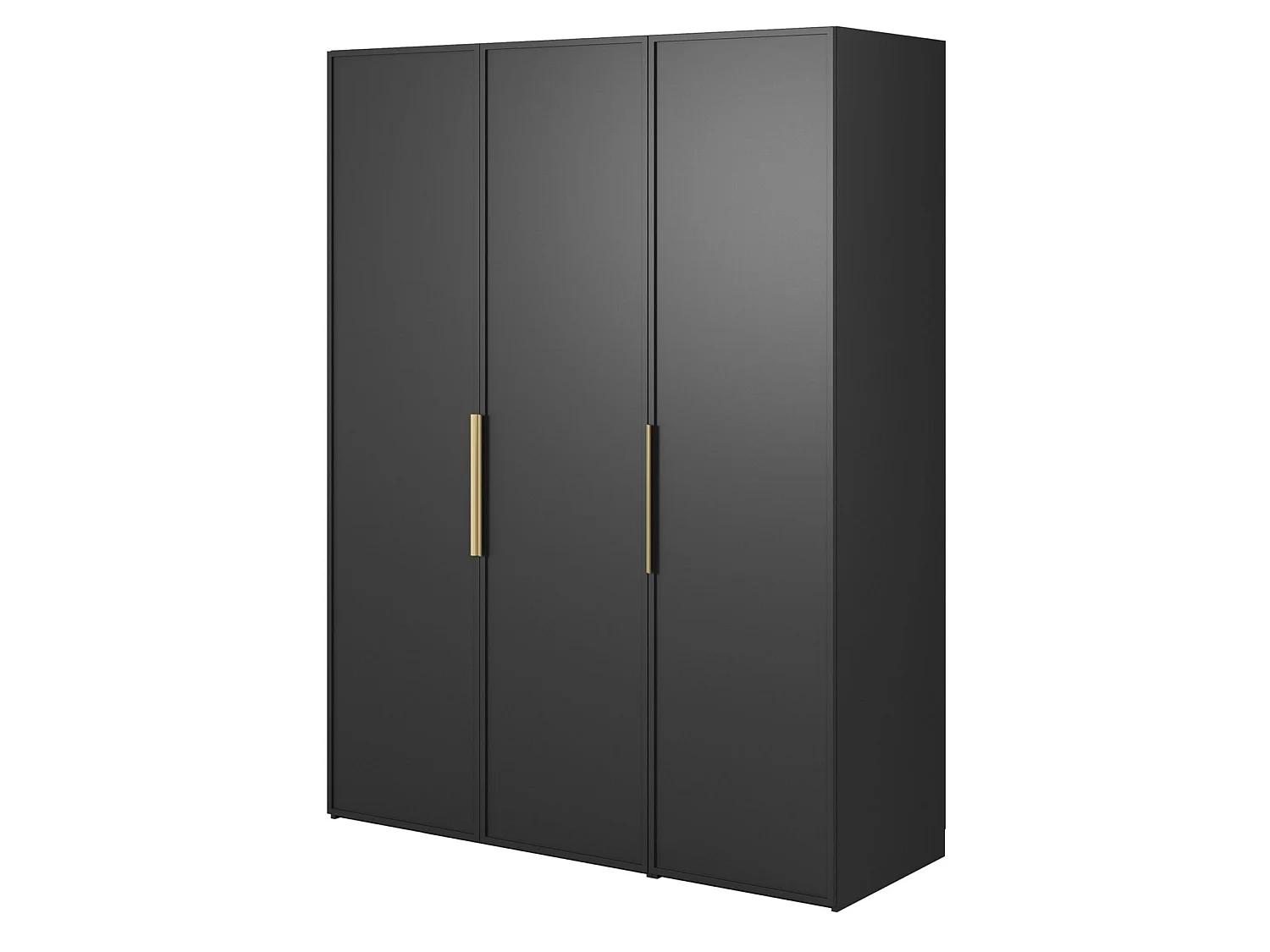 3-deurskast met twee roedes - 150 cm - zwart - FRAME
