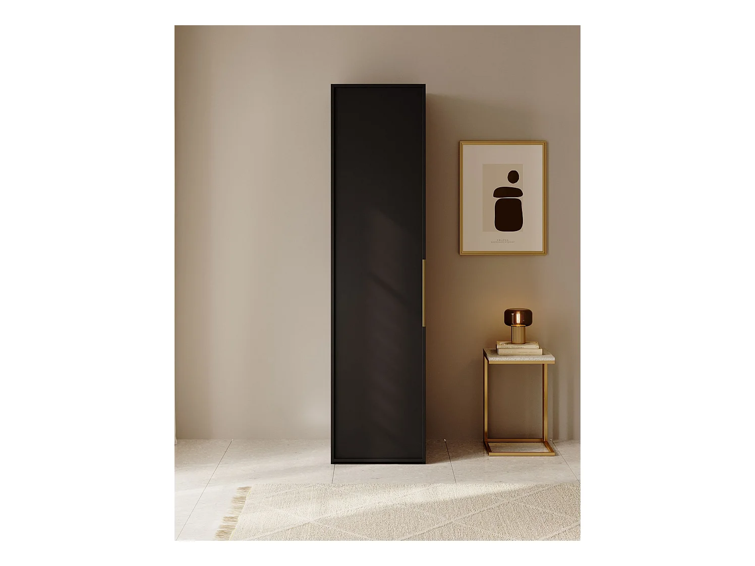 Eendeurskast met roede - 50 cm - zwart - FRAME
