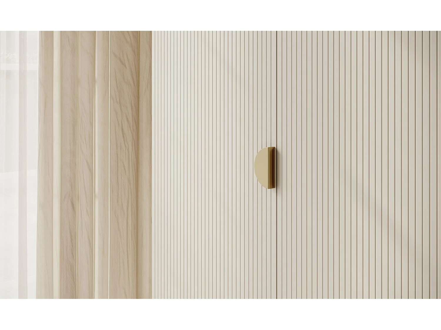 Kleiderschrank 3T mit Stange & Regalen - 150 cm - greige - MOONIR