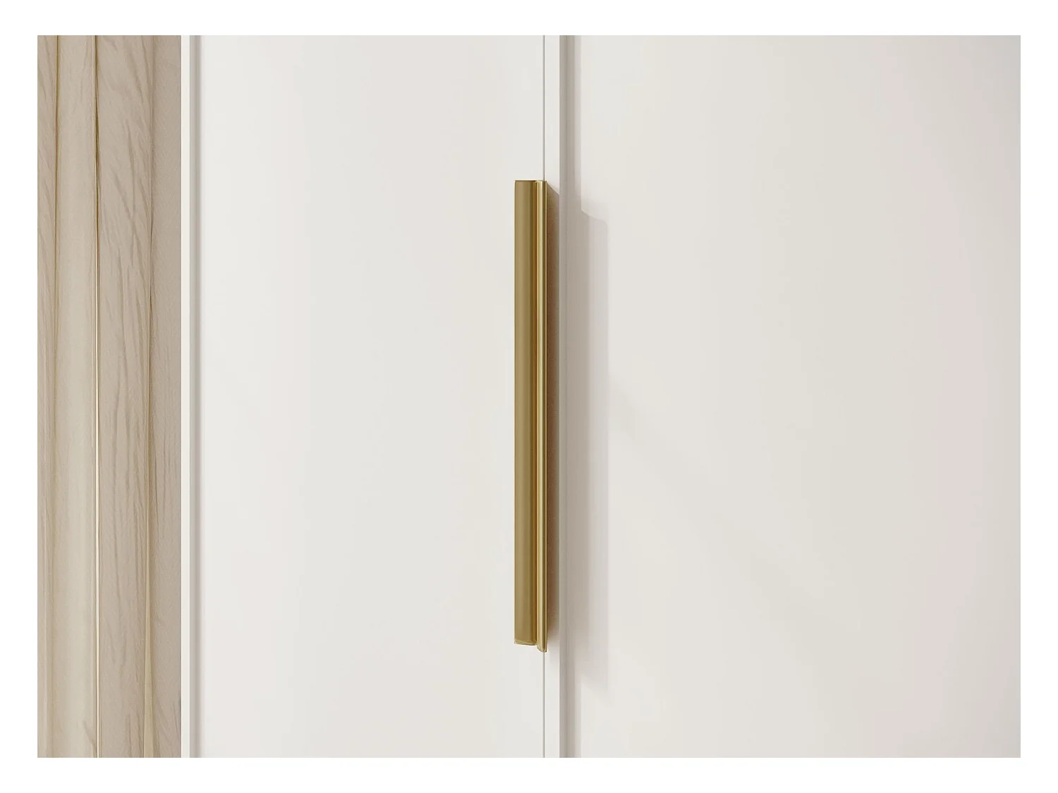 Armoire 4 portes avec 2 tringles et étagères - 200 cm - blanc - FRAME