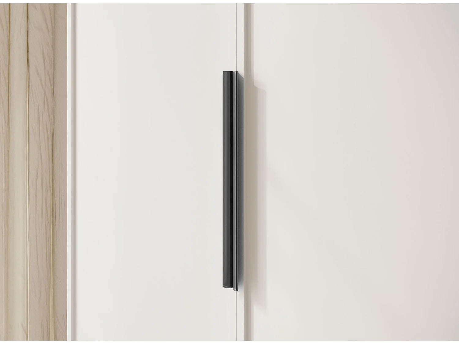 Armoire 4 portes avec 2 tringles et étagères - 200 cm - blanc - FRAME