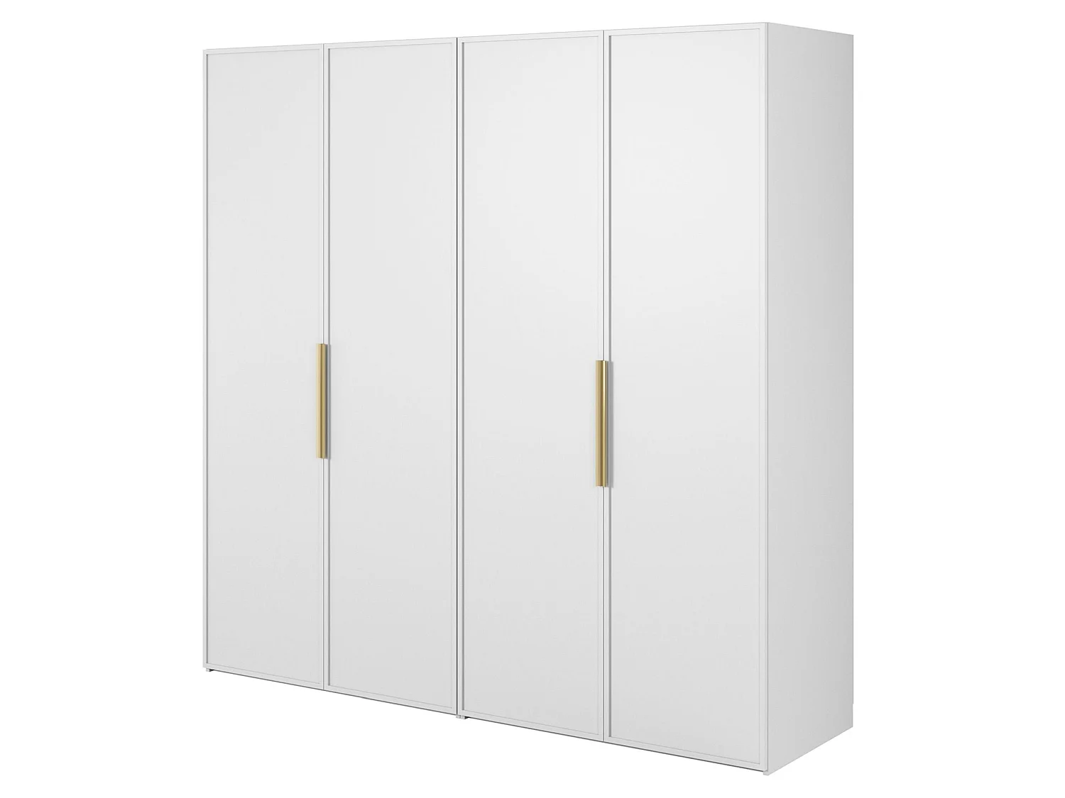 4-deurs kledingkast met 2 roedes en planken - 200 cm - wit - FRAME