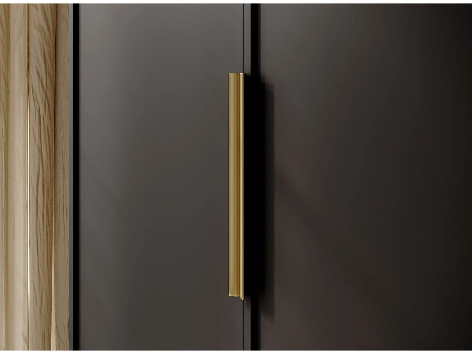 4-deurs kledingkast met 2 roedes en planken - 200 cm - zwart - FRAME