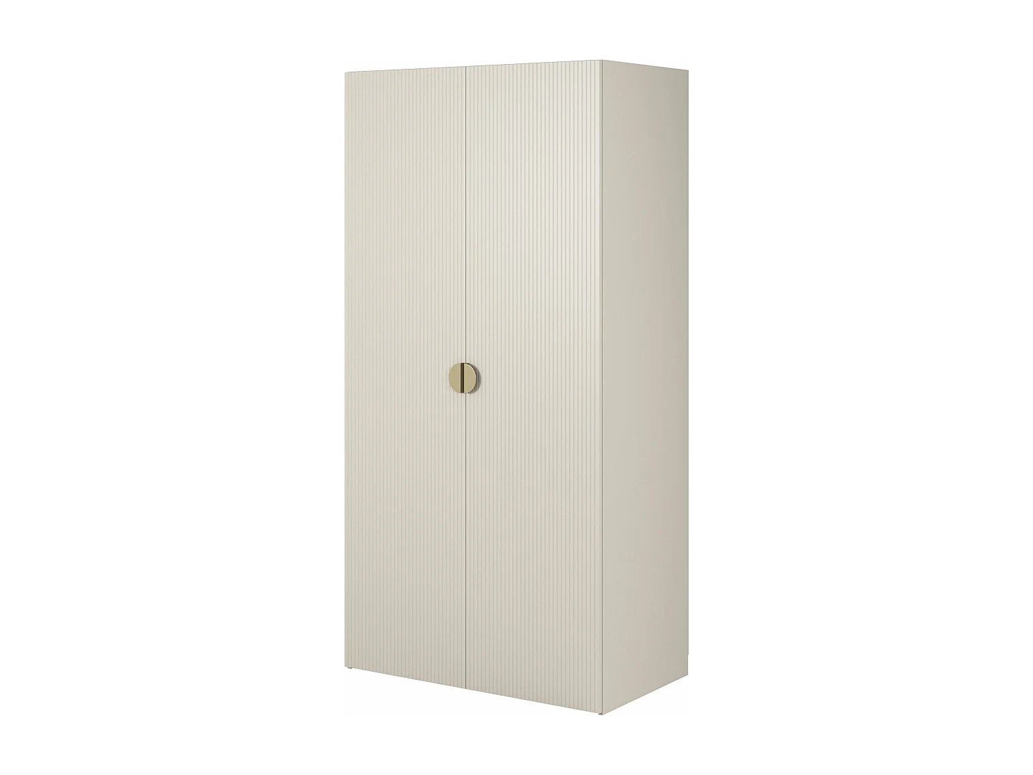 Armoire 2 portes avec tringle et étagères - 100 cm - grège - MOONIR