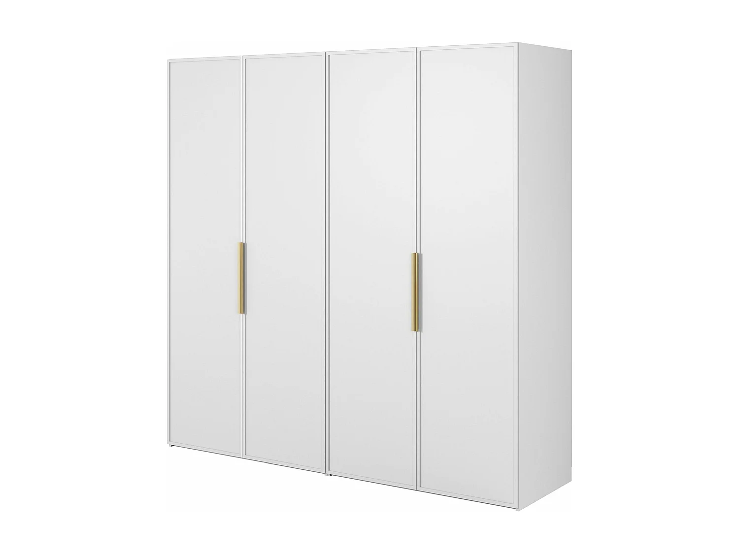 Kleiderschrank 4T mit 2 Stangen & Schubladen - 200 cm - weiß - FRAME