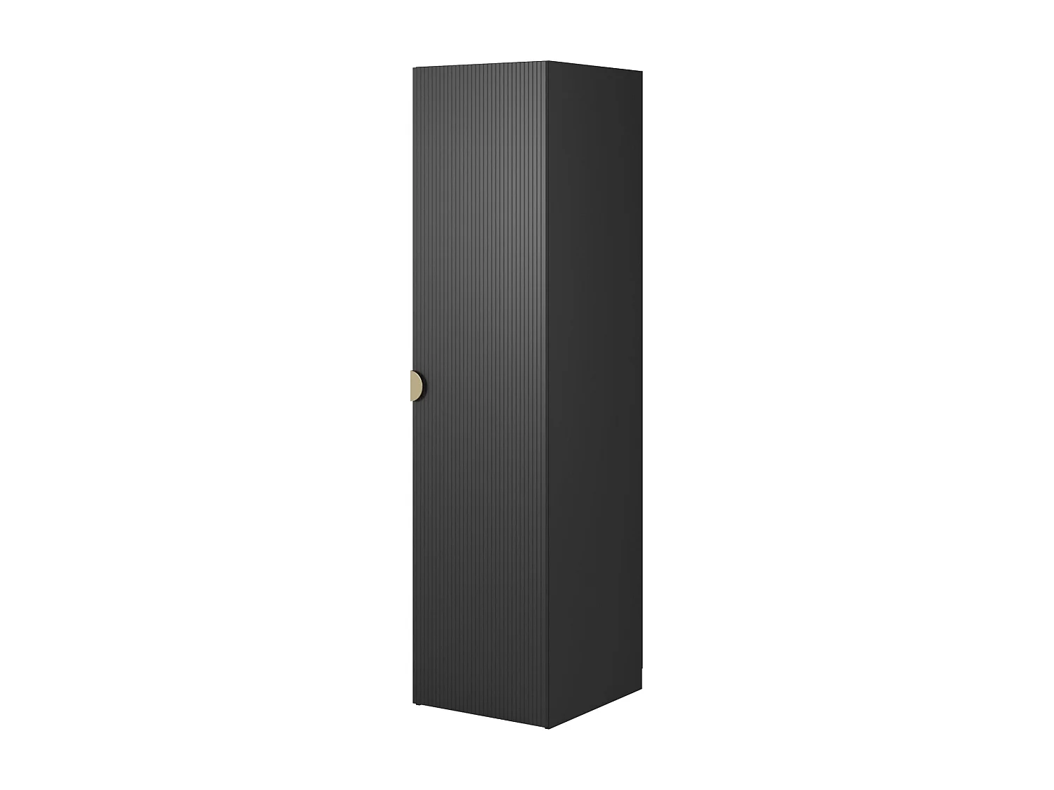 Armoire une porte avec étagères - 50 cm - noir - MOONIR