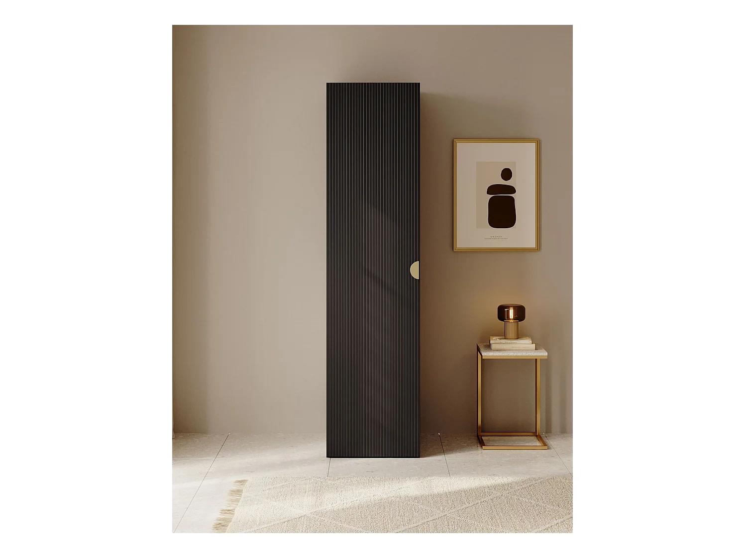 Eendeurskast met roede - 50 cm - zwart - MOONIR