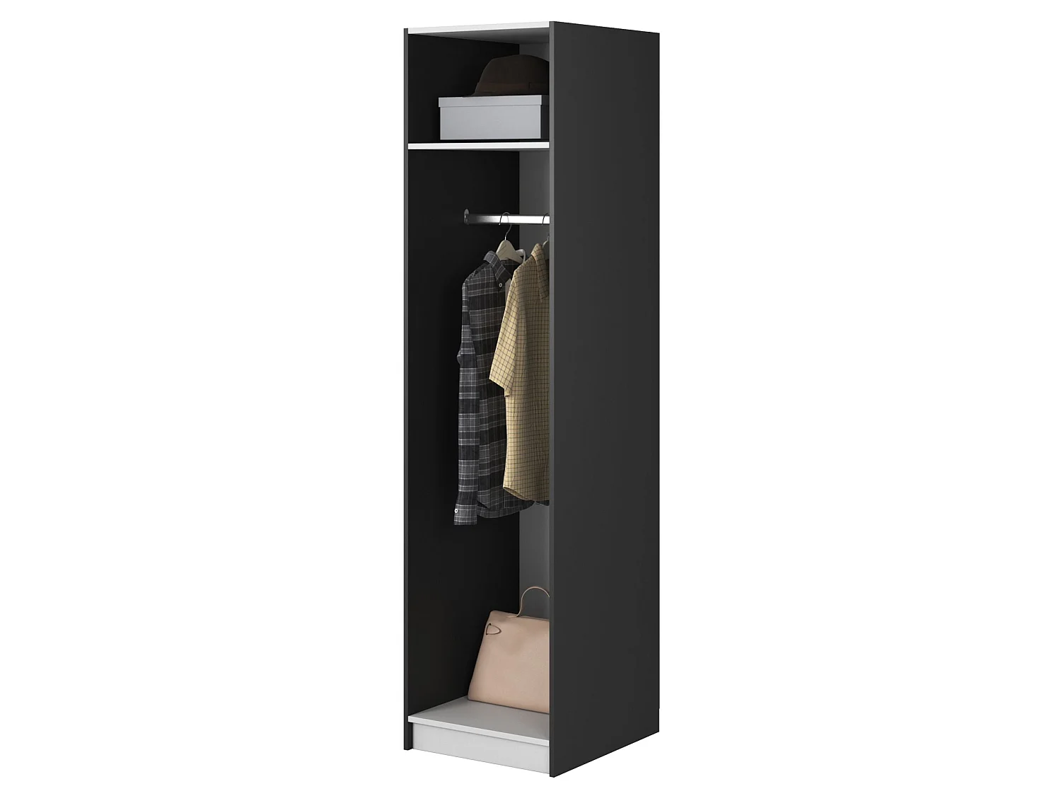 Eendeurskast met roede - 50 cm - zwart - MOONIR