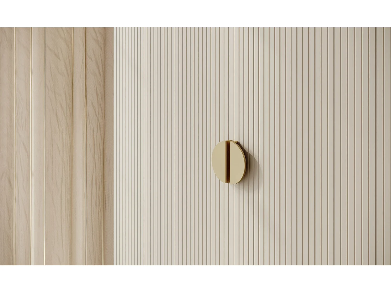 Kleiderschrank 2T mit Stange - 100 cm - greige - MOONIR