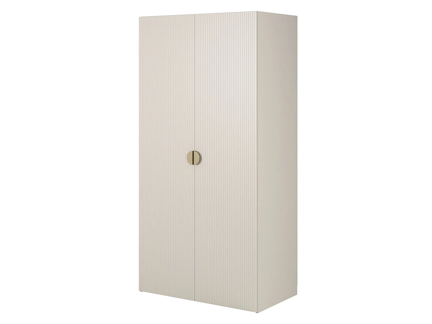Armoire 2 portes avec tringle - 100 cm - grège - MOONIR
