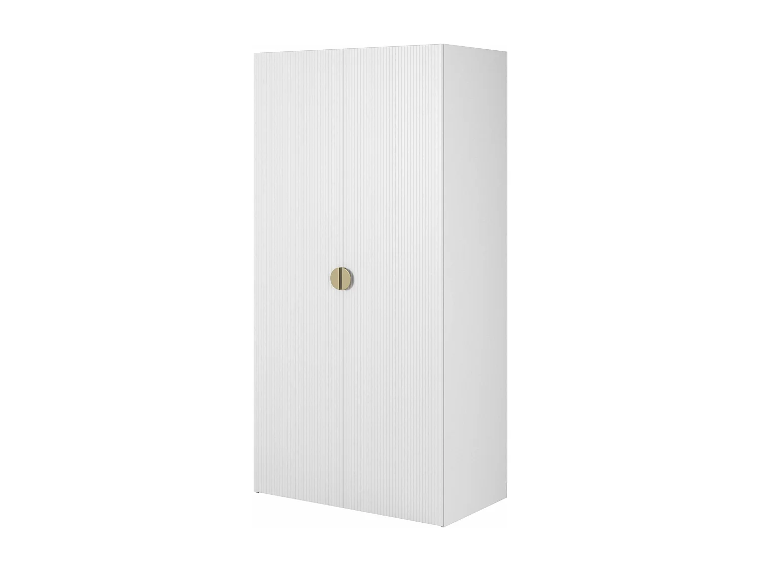 Armoire 2 portes avec tringle - 100 cm - blanc - MOONIR