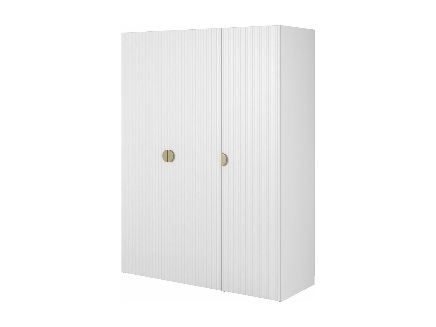 Armoire 3 portes avec tringle et étagères - 150 cm - blanc - MOONIR