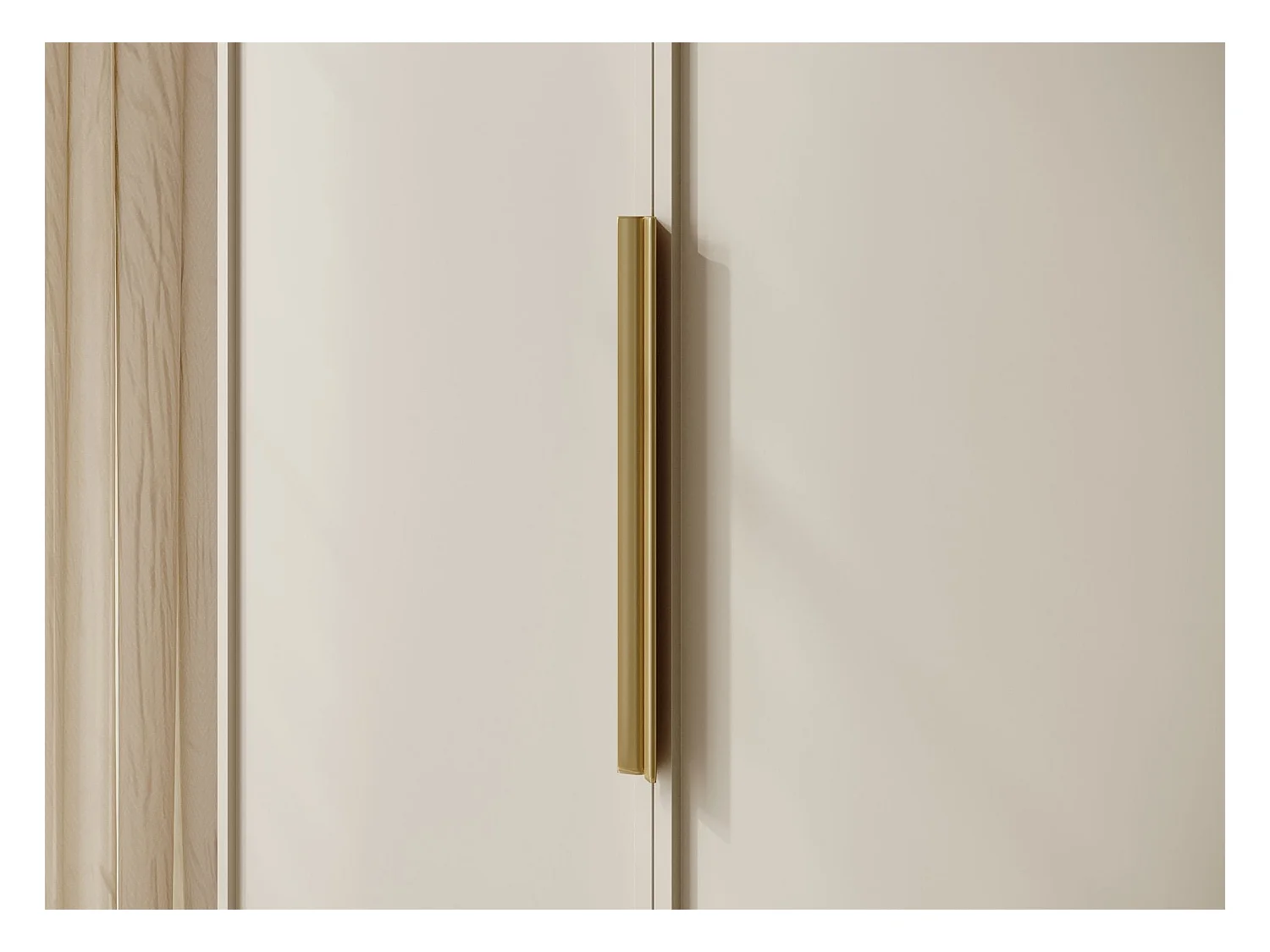 Armoire 4 portes avec 2 tringle et tiroirs - 200 cm - grège - FRAME