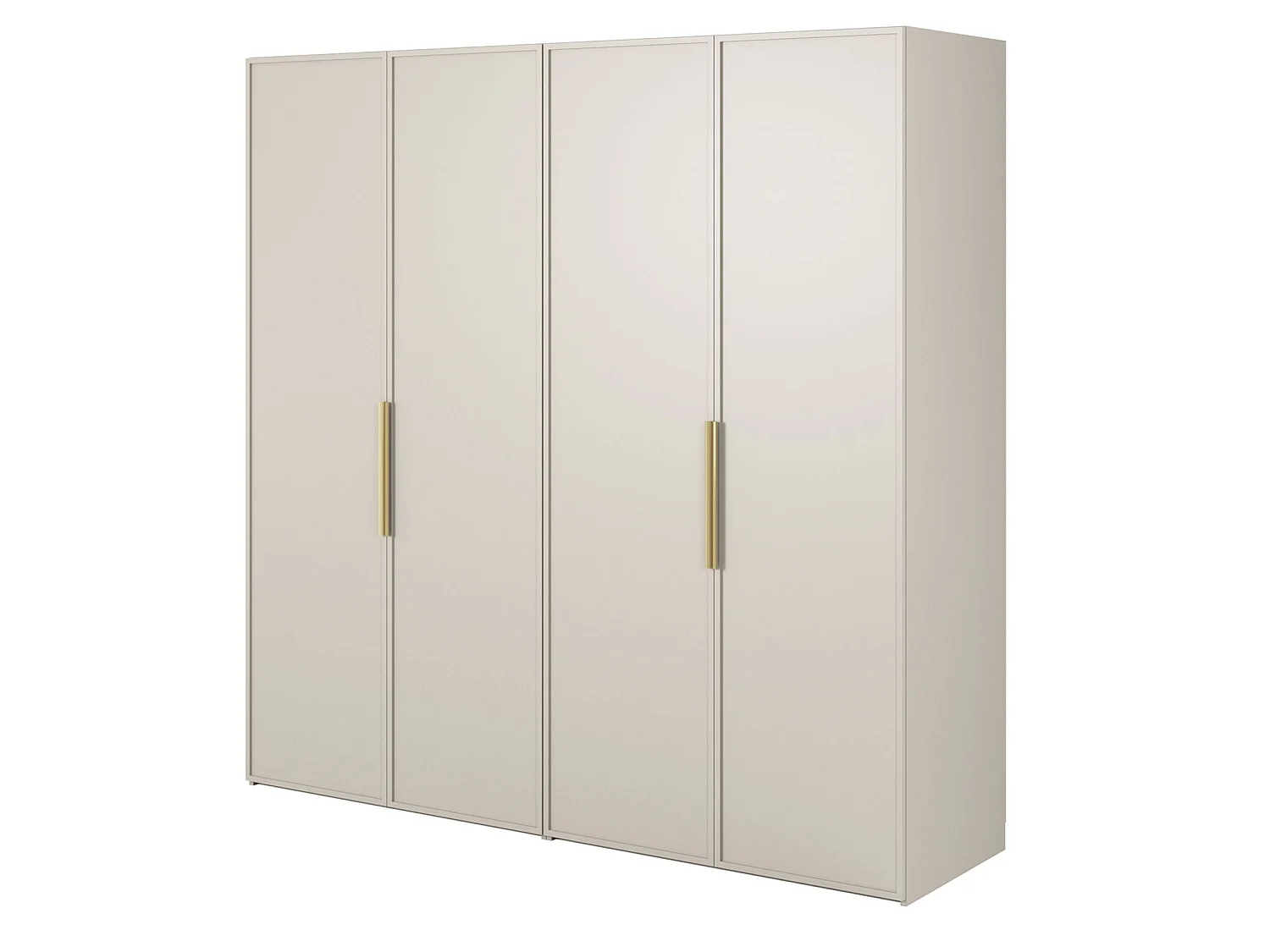 Armoire 4 portes avec 2 tringle et tiroirs - 200 cm - grège - FRAME