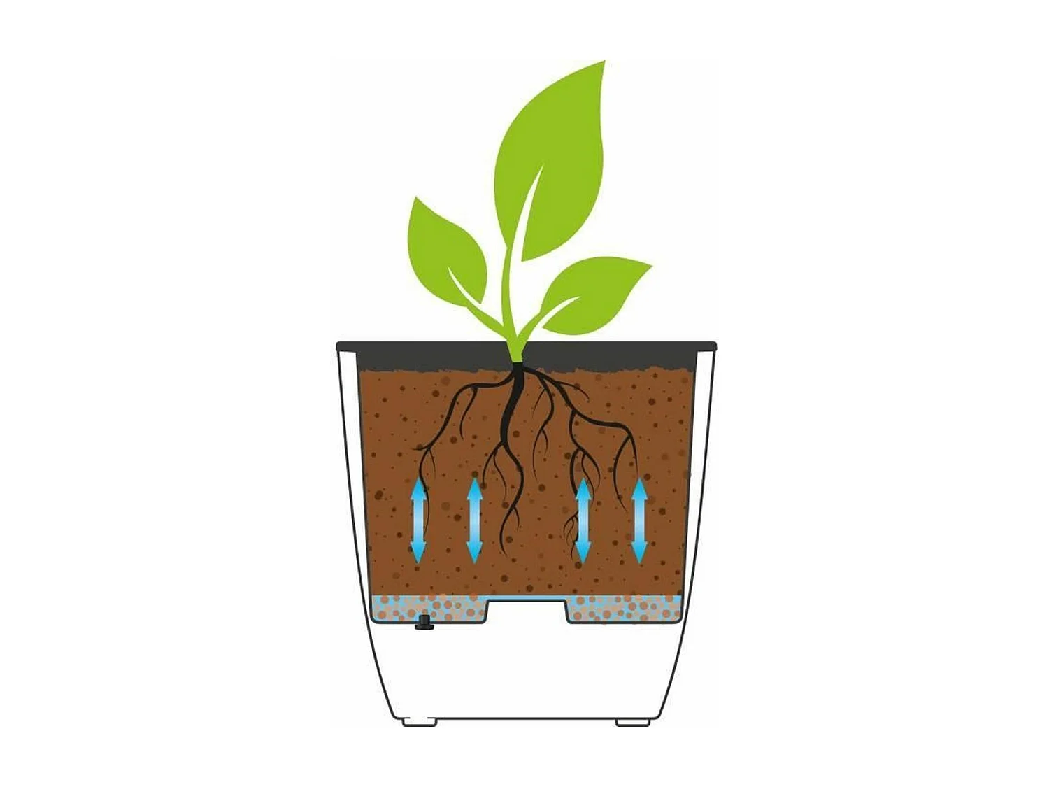 Donica Kwadratowa Diva Stone 42L Nowoczesna z Efektem Fal