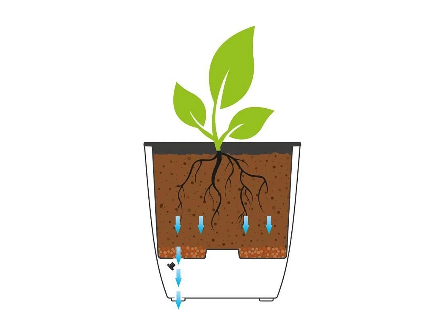 Donica Kwadratowa Diva Stone 42L Nowoczesna z Efektem Fal