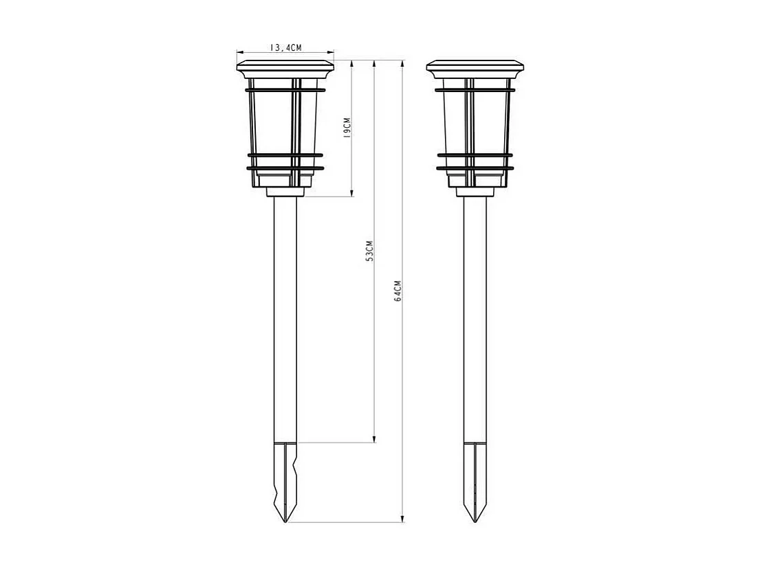 Solarlaterne mit natürlicher Flammenwirkung GALIX 33 LED Flackerndes ABS Thermoformiert