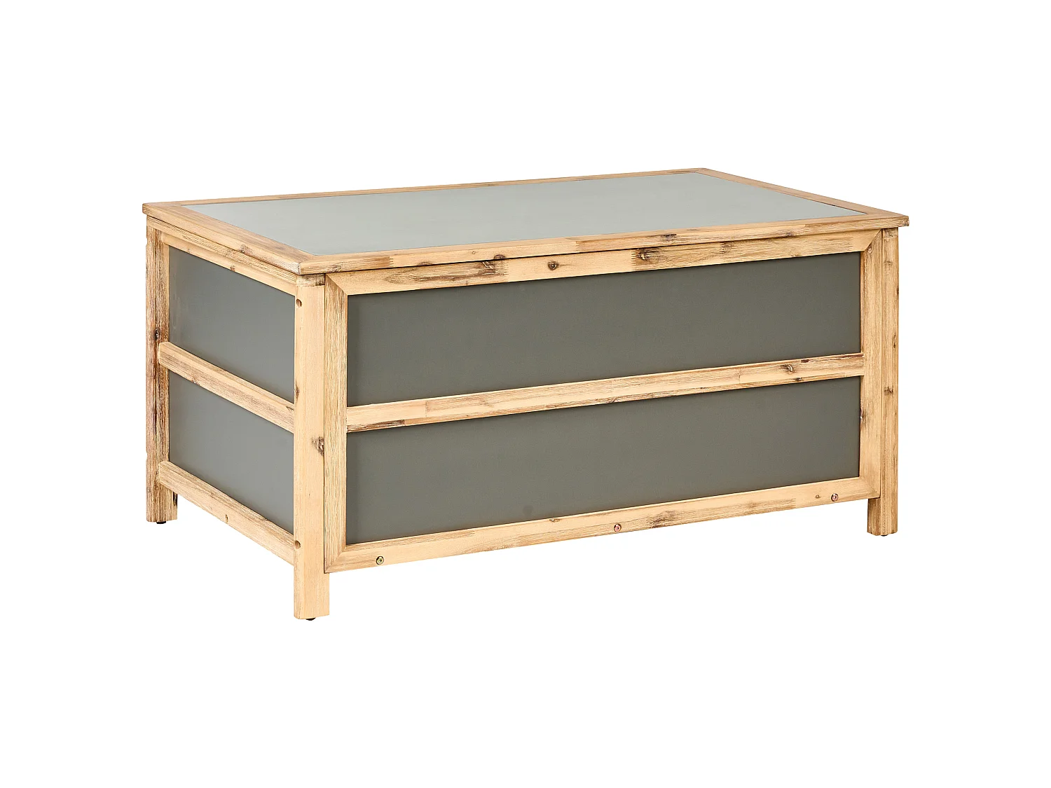 Coffre de rangement ACATE Béton 121 cm 72 cm Gris