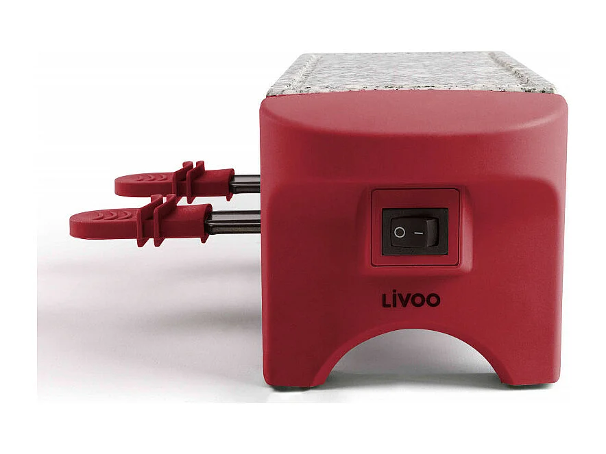 Raclette-Gerät Livoo 2 Personen 350W Rot Chili mit Granitplatte