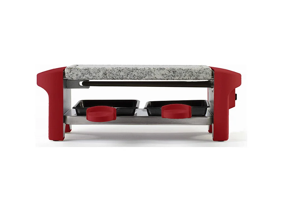 Appareil à raclette - 350W - Plateau en granite - Rouge chili