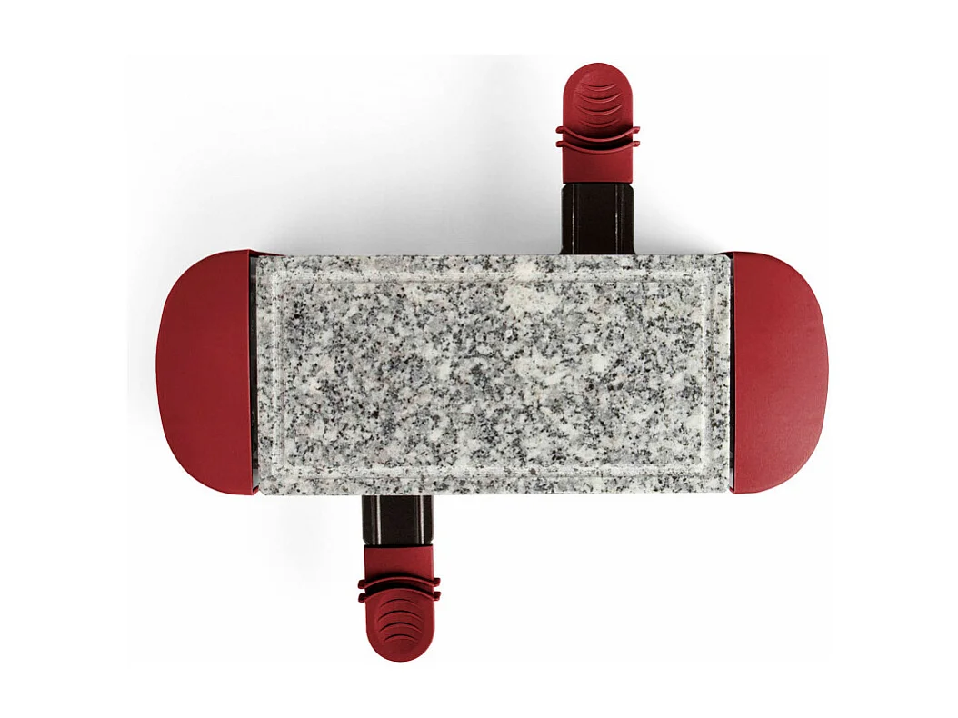 Appareil à raclette - 350W - Plateau en granite - Rouge chili