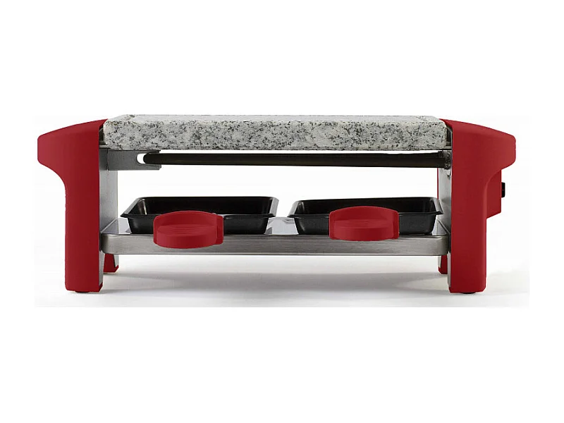 Appareil à raclette - 350W - Plateau en granite - Rouge chili